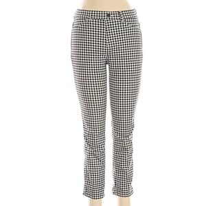 Black and white gingham checkered stretch bootleg pants Uniqlo work style